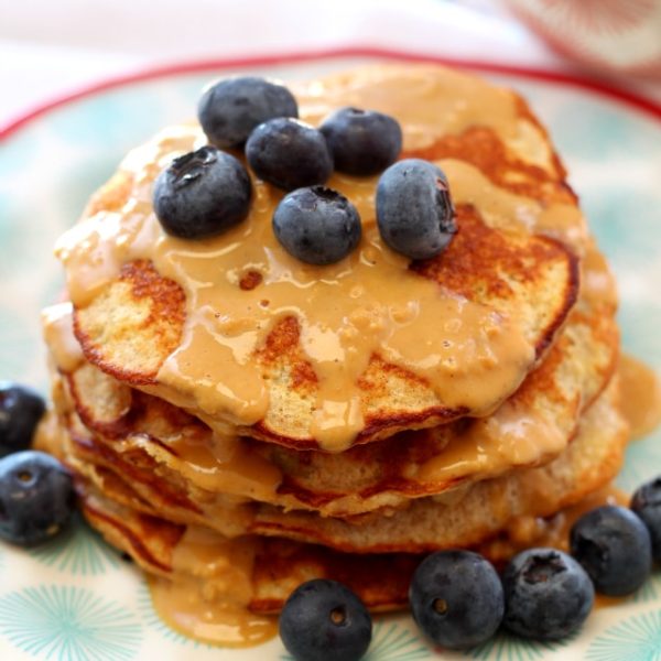 These gluten-free Peanut Flour Pancakes not only have a fabulous texture and flavor, they're also super light, yet satisfying and packed with protein.