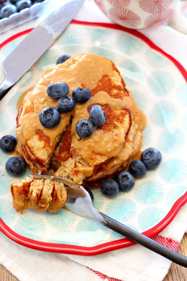 These gluten-free Peanut Flour Pancakes not only have a fabulous texture and flavor, they're also super light, yet satisfying and packed with protein.