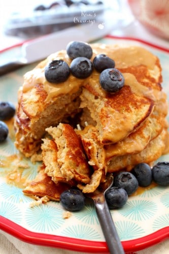 These gluten-free Peanut Flour Pancakes not only have a fabulous texture and flavor, they're also super light, yet satisfying and packed with protein.