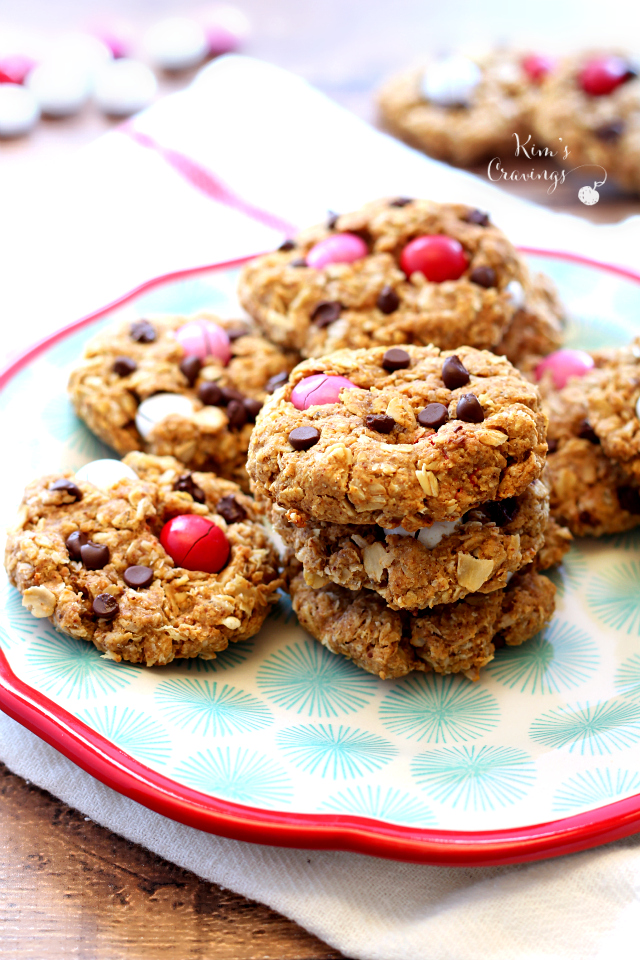 The perfect combination of my favorite foods- these Healthier Flourless Monster Cookies are a cookie monster's dream- gluten-free and made with mostly wholesome ingredients. Beware, though, there's no way you can eat just one!