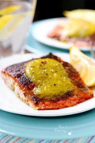 With easy preparation and incredible flavor, this Seared Salmon with Curried Pineapple is on the short list for weeknight meals that hit all my criteria: fast, healthy, filling and over-the-top tasty!