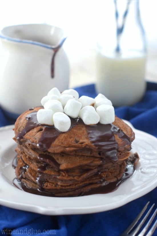 15 Cozy Hot Cocoa Dessert Recipes- Hot Cocoa Pancakes