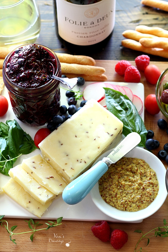 My simple cheese tray ideas and Double Berry Chia Seed Jam to make the ultimate party platter. Perfect for Easter or Mother's Day gatherings!