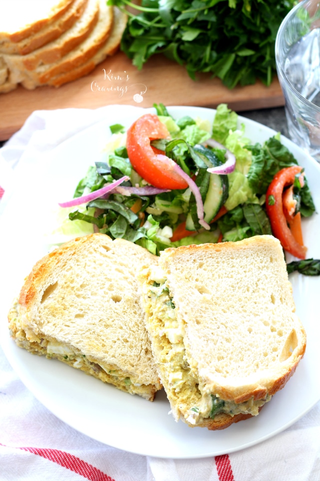 Southwestern Egg Salad- a tasty Tex-Mex twist on the classic egg salad recipe that can be served as an appetizer with tortilla chips, a side dish or as a lovely stuffing for wraps and sandwiches.