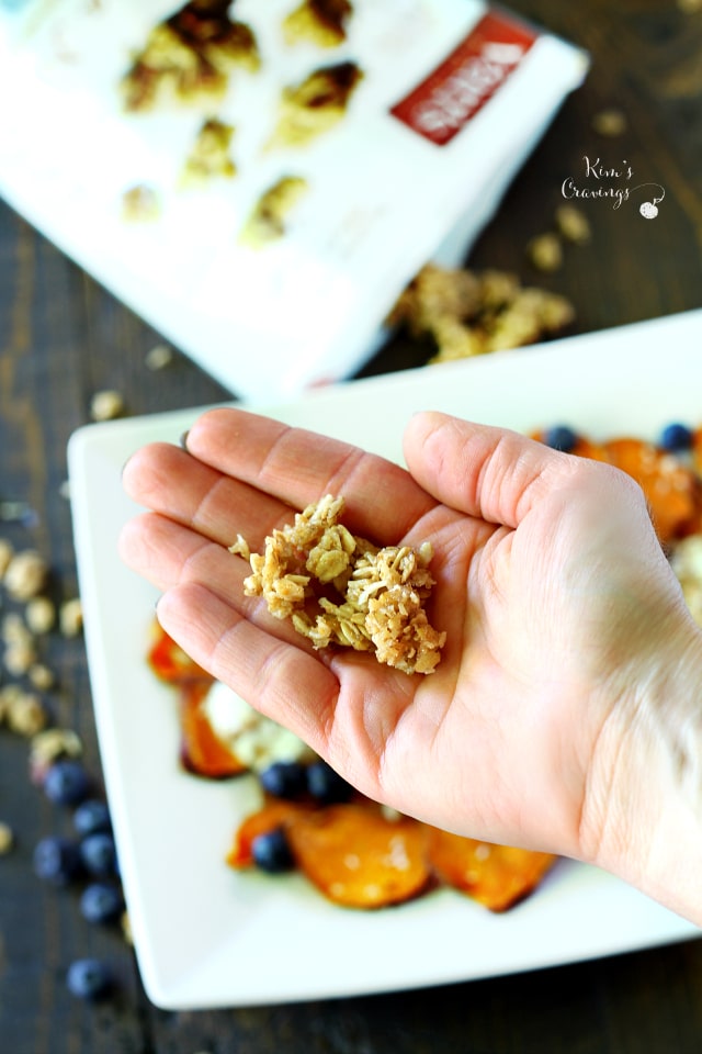Serving up crispy Breakfast Sweet Potato Nachos with Van's Soft-Baked Granola- a fun, delicious, nutritious way to start your day! (gluten-free)