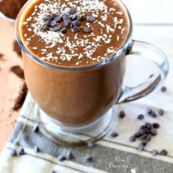 This Chocolate Mocha Protein Shake is a coffee lovers dream that will perk you up with enough caffeine to elevate your morning workout! (vegan, gluten-free and dairy-free)