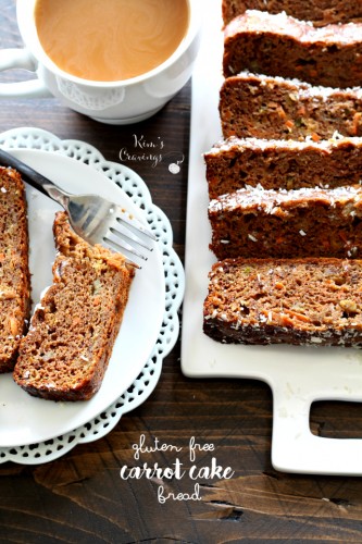 Gluten Free Carrot Cake Bread- the delicious classic carrot cake flavor, but made with wholesome ingredients.