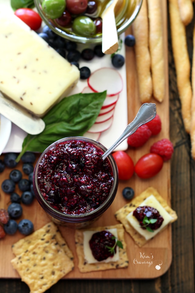 My simple cheese tray ideas and Double Berry Chia Seed Jam to make the ultimate party platter. Perfect for Easter or Mother's Day gatherings!