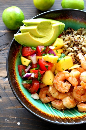 Key West Shrimp Bowls with Mango Salsa are exploding with fresh zesty flavors. A quick and easy meal that'll have you dreaming you're living the island life.