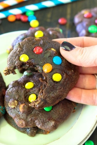 These Gluten Free M&M Brownie Cookies couldn't be easier and they're soft, chewy, fudgy and just absolutely amazingly delicious.
