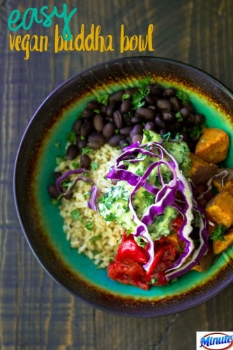 Looking for a quick, nutritious, flavorful meal? This Easy Vegan Buddha Bowl is ridiculously healthy, a cinch to whip up and tasty as can be!