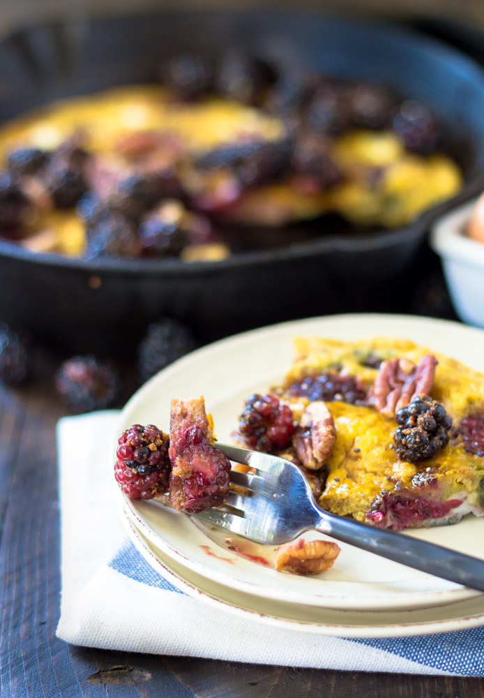 Low in carbohydrates and high in protein the Blackberry Pecan Sweet Frittata is sure to satisfy all egg lovers and convert a few too!