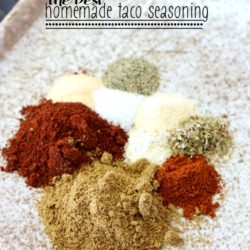 The BEST Homemade Taco Seasoning- free of MSG, additives and loads of sodium. It's also 100% natural, super easy and full of flavor!