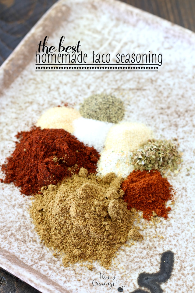 The BEST Homemade Taco Seasoning- free of MSG, additives and loads of sodium. It's also 100% natural, super easy and full of flavor!