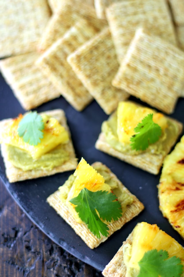 Grilled Pineapple... juicy and sweet- the absolute perfect pairing with creamy Avocado Hummus and savory TRISCUIT Crackers!