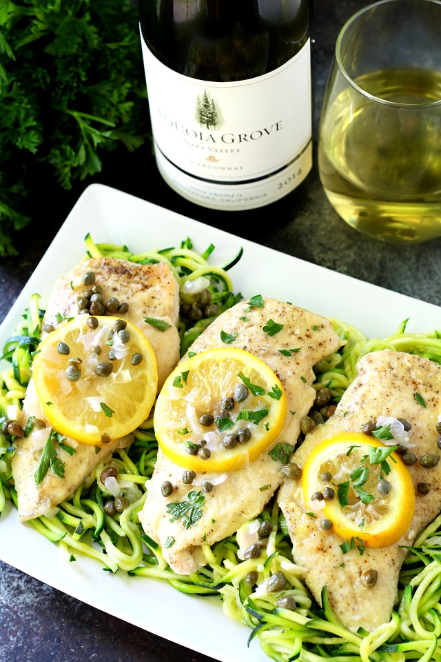 A lighter twist on the classic lemony chicken, this healthy chicken piccata recipe is full of zesty flavor and served over zucchini noodles.