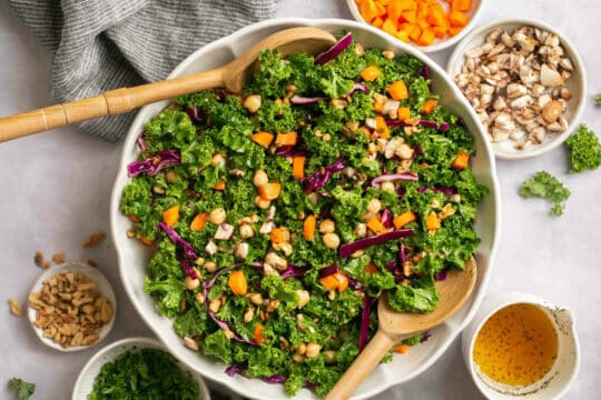 Kale salad with vegetables.