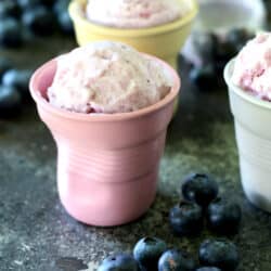 This recipe for Greek Yogurt Blueberry Ice Cream seriously could not be easier. It's the perfect simple treat when you're craving a little something sweet.