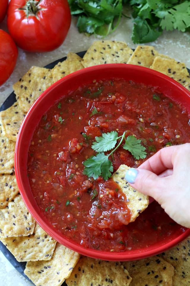 The Best Damn Roasted Salsa is SUPER easy, quick, fresh and delicious with a lovely complex smoky flavor that can't be beat!