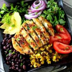 Alaskan Pollock Southwestern Salad with Avocado Dressing- an easy, flavorful Tex-Mex dish that will knock your socks off!
