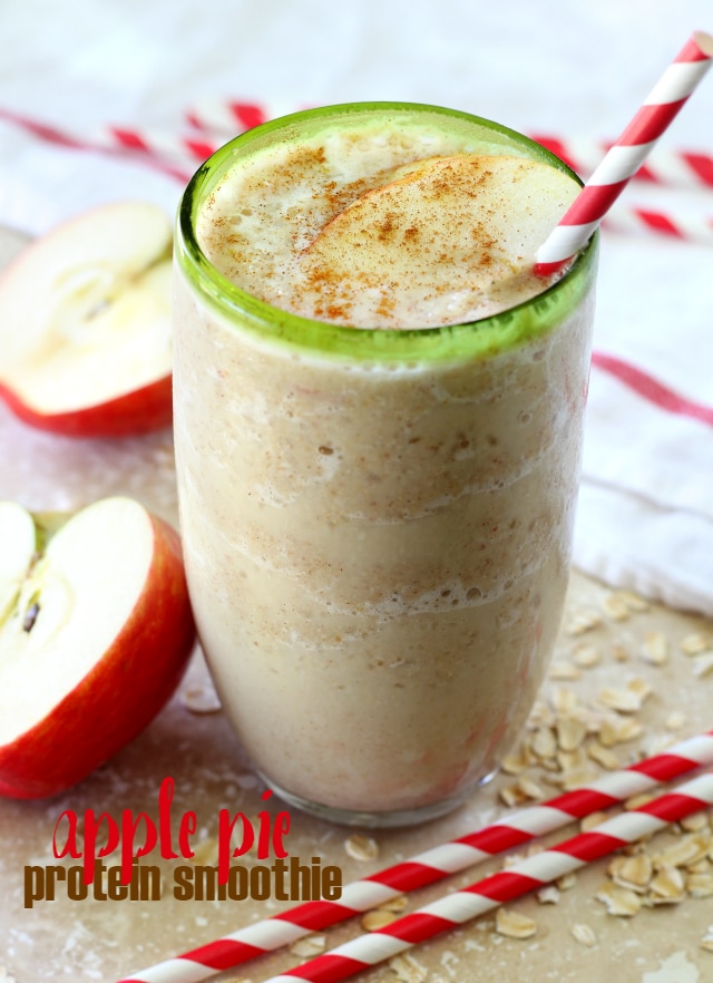 It's September and I think we can officially say it's apple season. What better way to celebrate than with this irresistible Apple Pie Protein Smoothie!