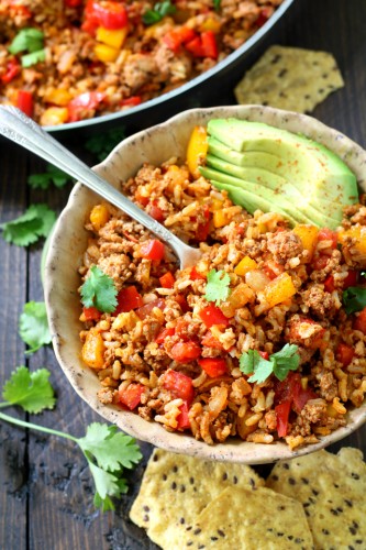 Easy Unstuffed Bell Pepper Skillet- simple, flavorful, full of protein and fiber and entirely dairy and gluten free!