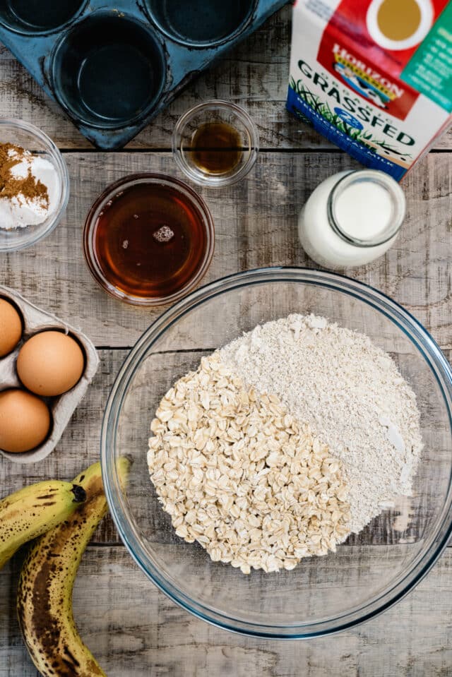 ingredients to make oatmeal cups