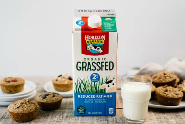 Horizon Organic Grassfed Milk near oatmeal cups