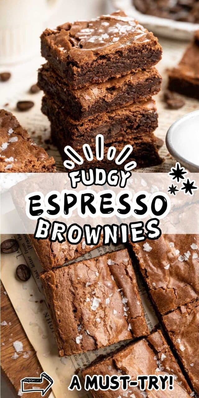 Fudgy brownies cut into squares and topped with flaky salt.