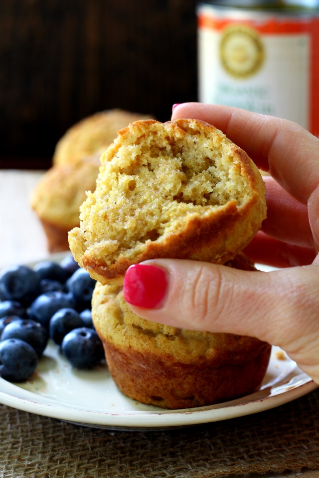 These Gluten Free Pumpkin Banana Muffins are so scrumptious that you'd never guess they're healthy! Whipped up in less than 5 minutes, they make the perfect fall-inspired breakfast or snack.