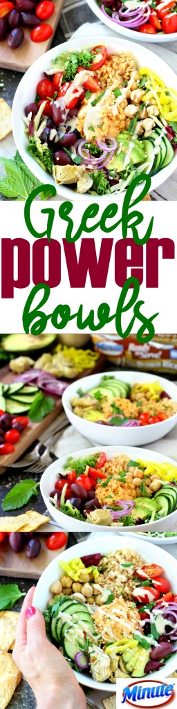 Mediterranean-inspired whole food ingredients come together to make colorful vegan Greek Power Bowls bursting with nutrients to fuel your body and mind. (vegan and gluten-free)