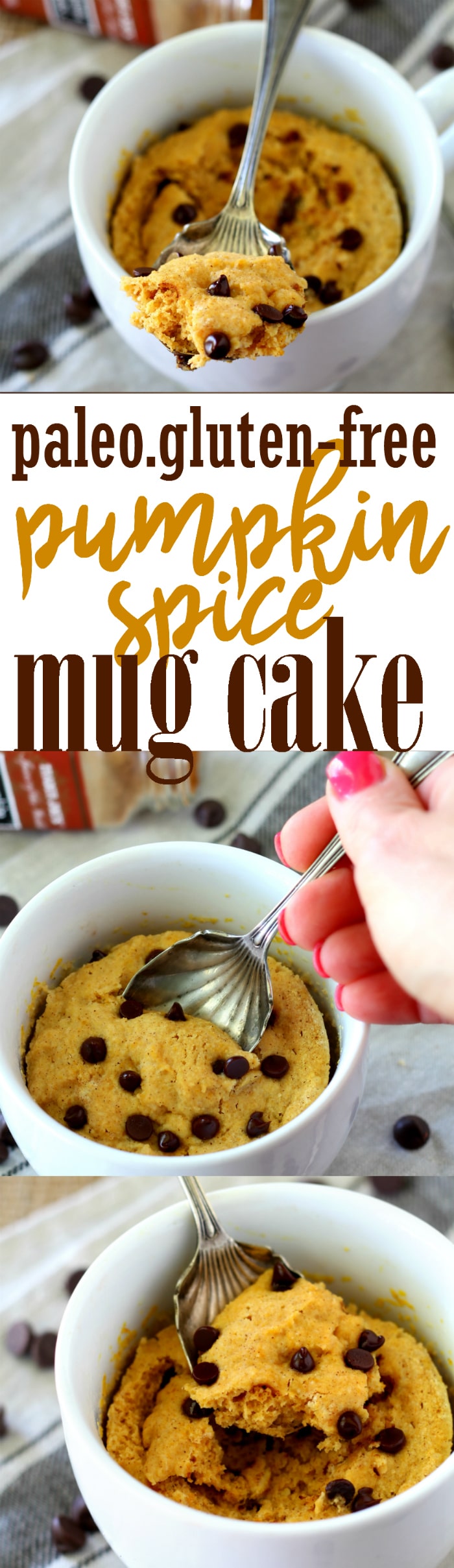 This Paleo Gluten-Free Pumpkin Spice Mug Cake is so tender and delicious that you'd never guess it is actually nutritious. Quick and easy, all you need is a mug, microwave and less than 5 minutes to whip up this tasty fall-inspired treat!