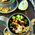 This recipe for Skinny Chicken Taco Soup has got to be the easiest, quickest, most flavorful way to cook up a hearty Tex-Mex inspired bowl of deliciousness!