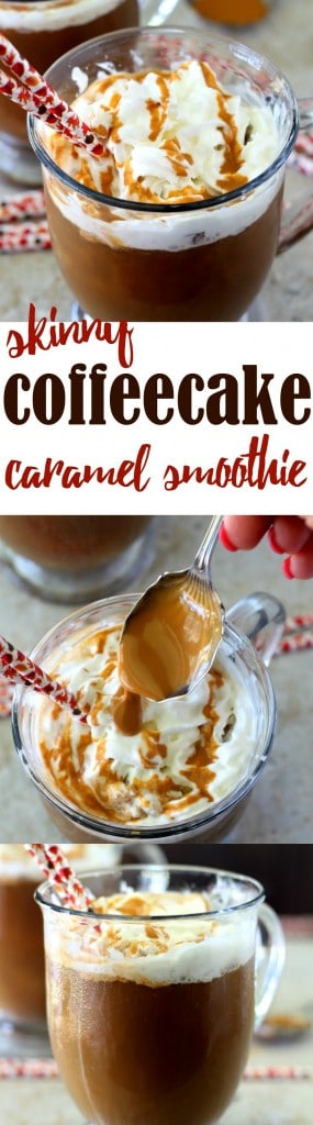 This Skinny Caramel Coffee Cake Frappuccino is the perfect creamy, caffeine-packed, dairy-free morning pick-me-up!