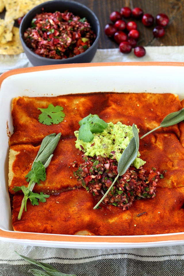 The only thing tastier than a leftover turkey and cranberry sauce sandwich is this batch of Leftover Turkey Butternut Squash Enchiladas. (gluten-free & dairy-free) 