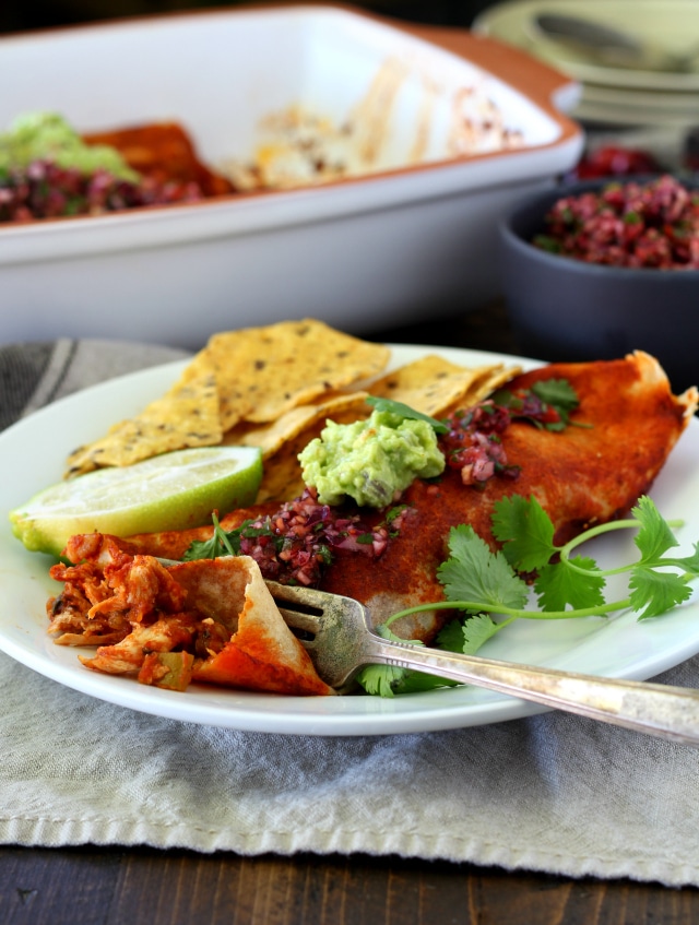 The only thing tastier than a leftover turkey and cranberry sauce sandwich is this batch of Leftover Turkey Butternut Squash Enchiladas. (gluten-free & dairy-free) 