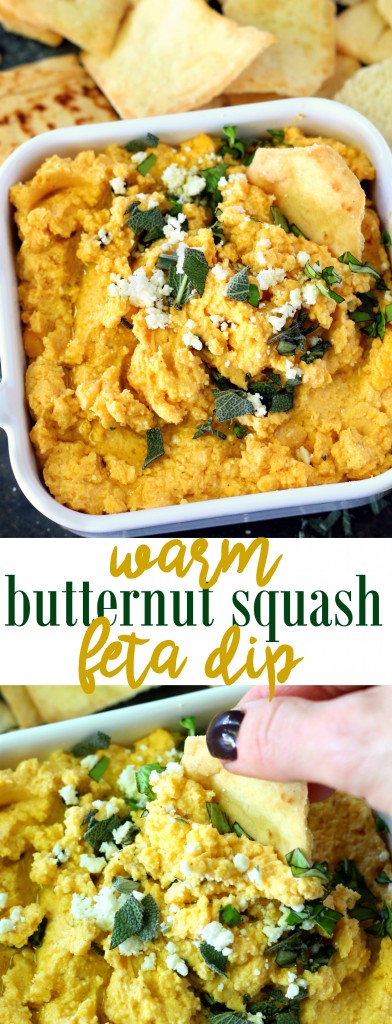 Warm Butternut Squash Feta Dip is one of those dips that's gone in a flash. Guaranteed! Creamy, cheesy and warm this fall-inspired app is a keeper for sure!