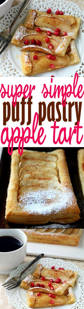 This Super Simple Puff Pastry Apple Tart could not be easier and bakes up so pretty, not even to mention how wonderfully delicious it tastes... it's honestly the perfect addition to your holiday dessert line-up!