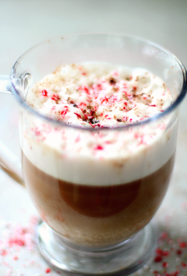 Simple Homemade Peppermint Cappuccino from scratch! Creamy, minty and customizable to taste. The perfect cozy drink for chilly winter days.