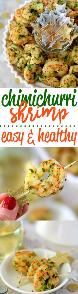 Start off your next party with this easy, yet impressive, Healthy Chimichurri Shrimp Appetizer. It's sure to be a huge hit and leave guests asking for your recipe!