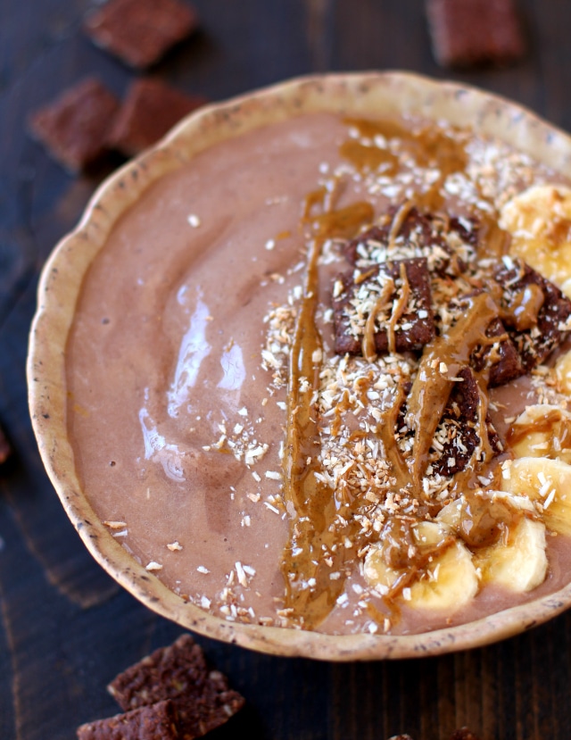 This Chocolate Peanut Butter Protein Smoothie Bowl is creamy, smooth, chocolatey, peanut buttery (is that a word), plant-based and ready to go in just a few short minutes. All of my favorite flavors in one bowl!
