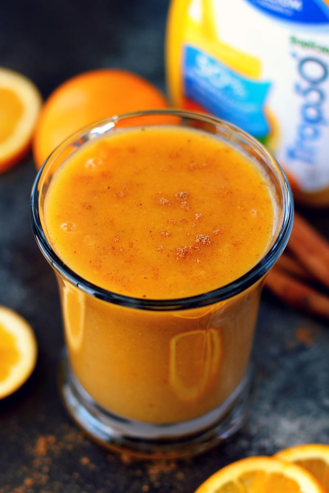 Sweet Potato Sunshine Smoothie- a simple wintery mix, packed with creaminess, vibrance, nutrients and a whole lot of yum!