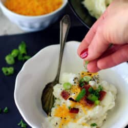 The traditional comfort dish is transformed into game day fun with this yummy mashed potato bar!