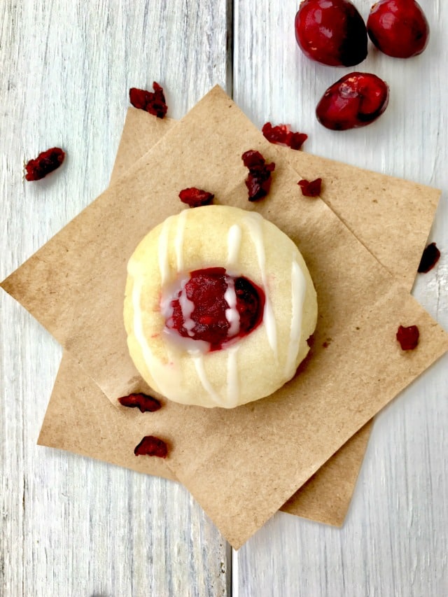 Cranberry Almond Thumbprint Cookies 