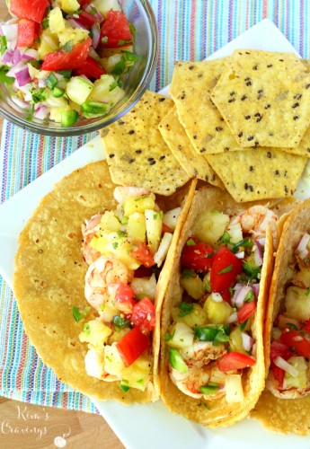 Super Simple Shrimp Tacos with Pineapple Salsa- absolutely the most perfect summer meal... light, refreshing and quick!