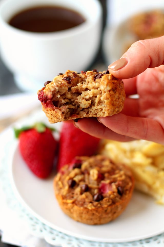 These soft, chewy, texture-filled baked strawberry apple oatmeal cups are naturally gluten-free (make sure your oats are certified GF), kid-friendly and totally customizable.