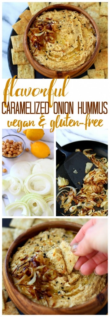 You may never want to buy store bought hummus again. This Flavorful Caramelized Onion Hummus is irresistible!