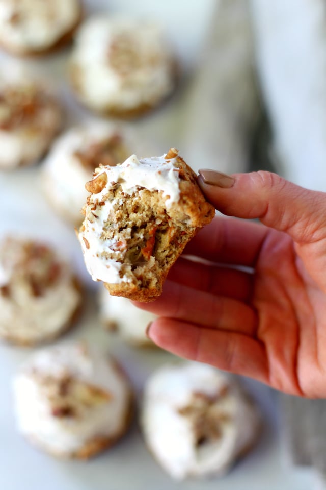 Scrumptious Paleo Carrot Cake Cupcakes that are super moist, super flavorful and actually healthy! This recipe is going to blow you away!