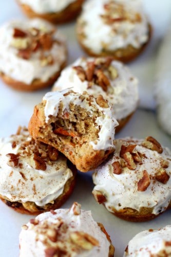 Scrumptious Paleo Carrot Cake Cupcakes that are super moist, super flavorful and actually healthy! This recipe is going to blow you away!
