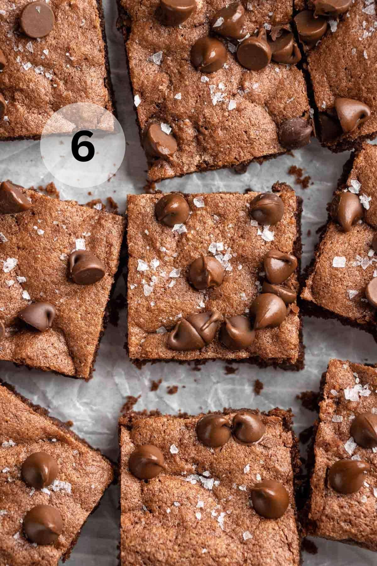 Protein brownies cut into squares.